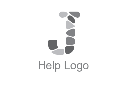Stones forming letter j logo