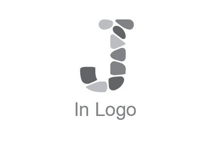 Stones forming letter j logo