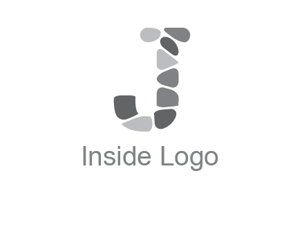 Stones forming letter j logo