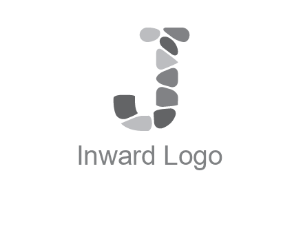 Stones forming letter j logo