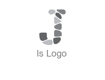 Stones forming letter j logo