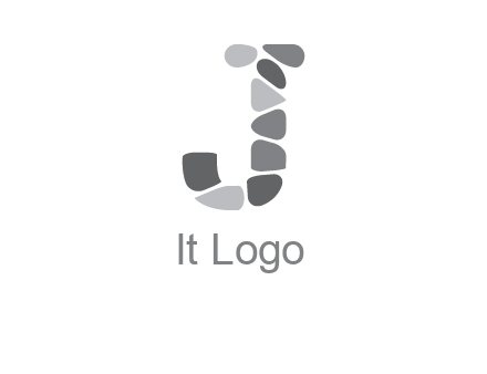 Stones forming letter j logo