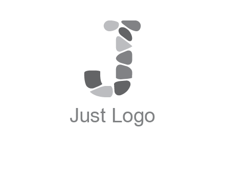Stones forming letter j logo