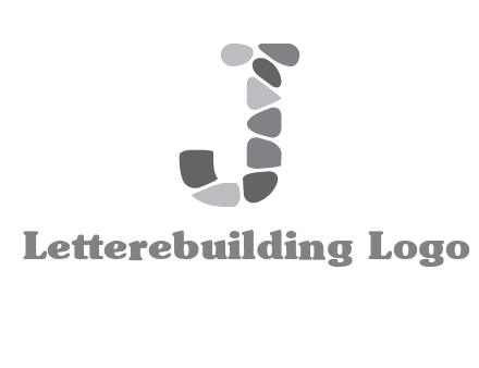 Stones forming letter j logo