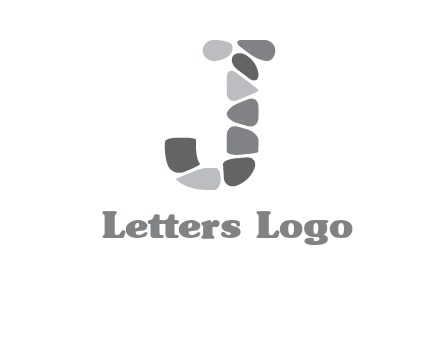 Stones forming letter j logo