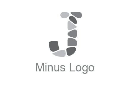 Stones forming letter j logo