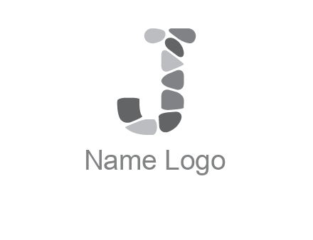 Stones forming letter j logo