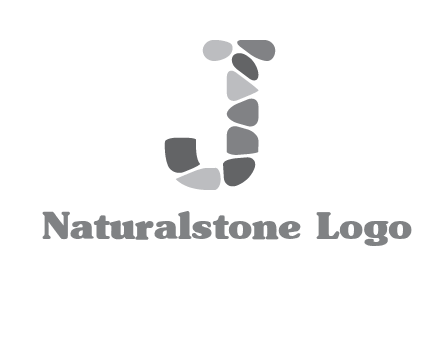 Stones forming letter j logo