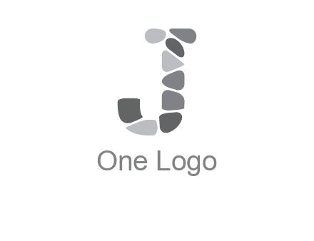 Stones forming letter j logo