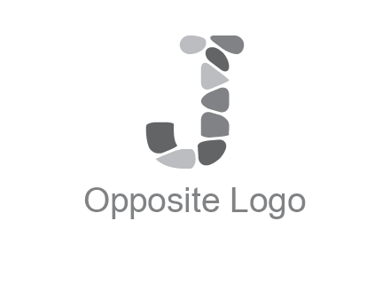 Stones forming letter j logo