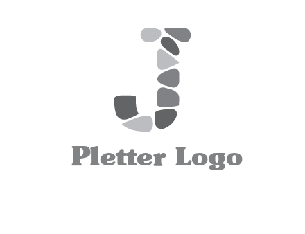 Stones forming letter j logo