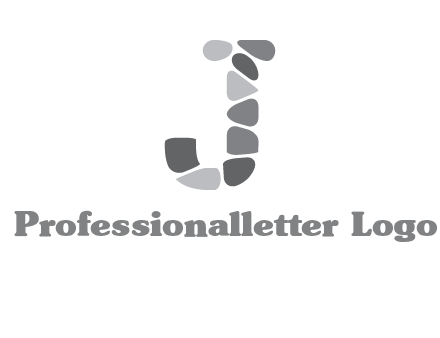 Stones forming letter j logo