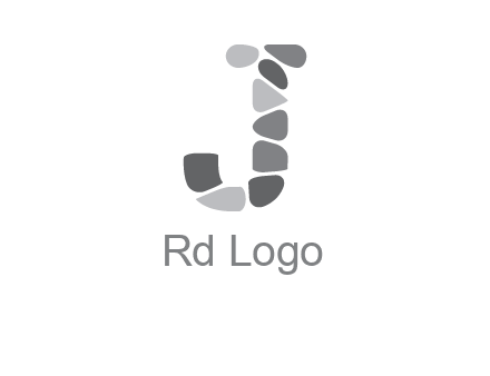 Stones forming letter j logo