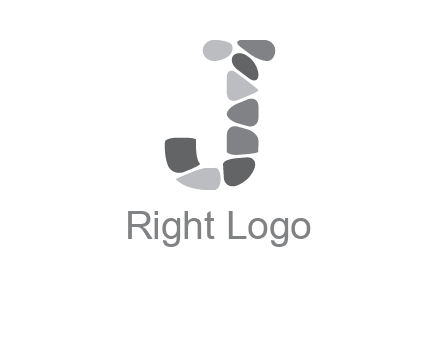 Stones forming letter j logo