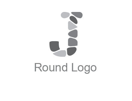 Stones forming letter j logo