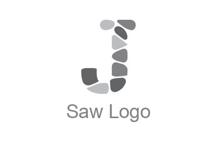 Stones forming letter j logo