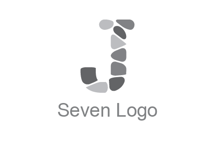 Stones forming letter j logo