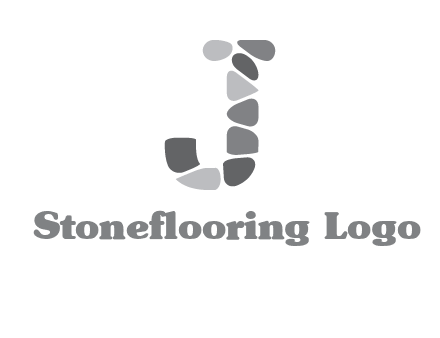 Stones forming letter j logo