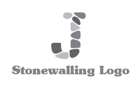 Stones forming letter j logo