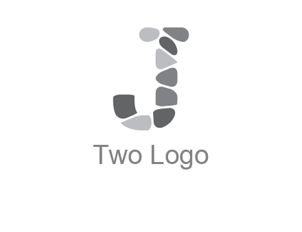 Stones forming letter j logo