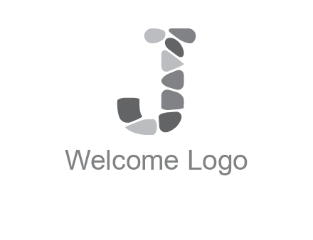 Stones forming letter j logo