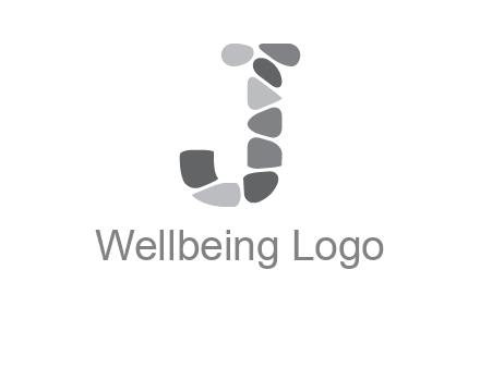 Stones forming letter j logo