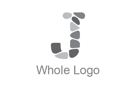 Stones forming letter j logo