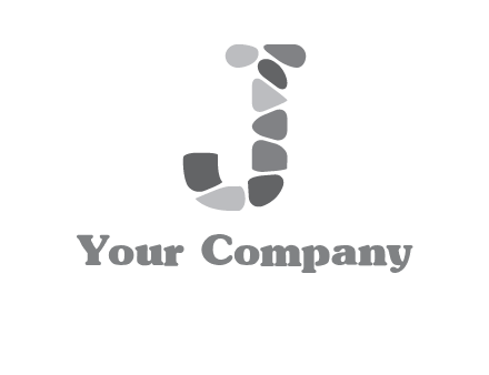 Stones forming letter j logo