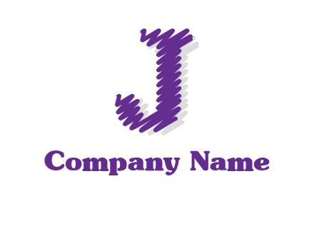 Scribble Lines forming letter j logo