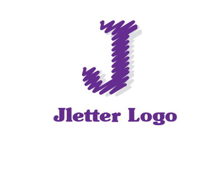 Scribble Lines forming letter j logo