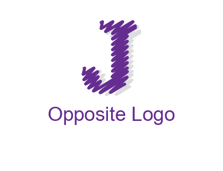 Scribble Lines forming letter j logo