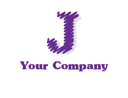 Scribble Lines forming letter j logo
