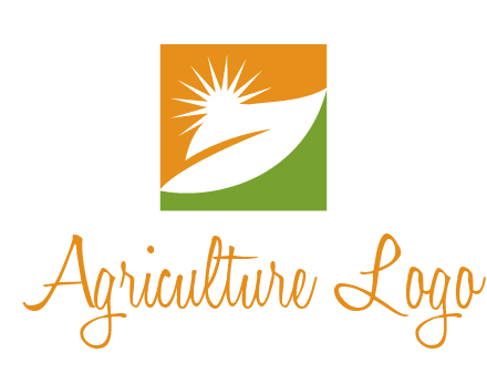 leaf and sun in square environment logo