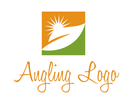 leaf and sun in square environment logo