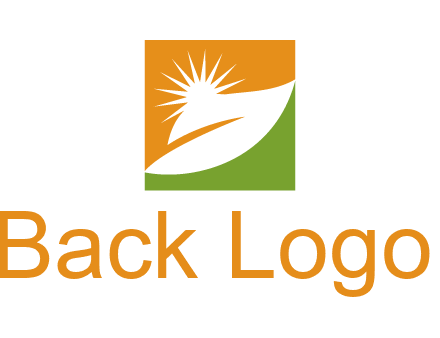 leaf and sun in square environment logo