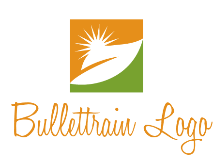 leaf and sun in square environment logo