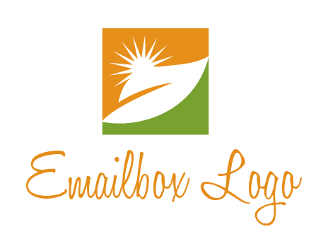 leaf and sun in square environment logo
