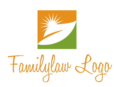 leaf and sun in square environment logo
