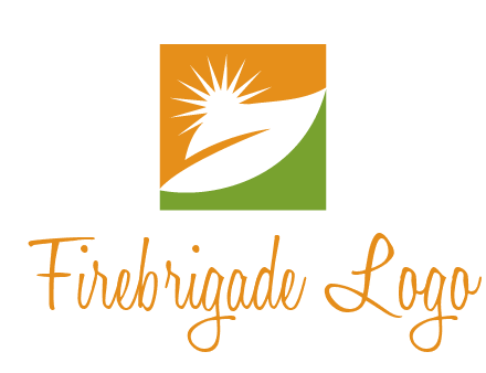 leaf and sun in square environment logo