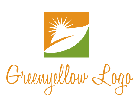 leaf and sun in square environment logo