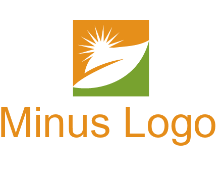 leaf and sun in square environment logo