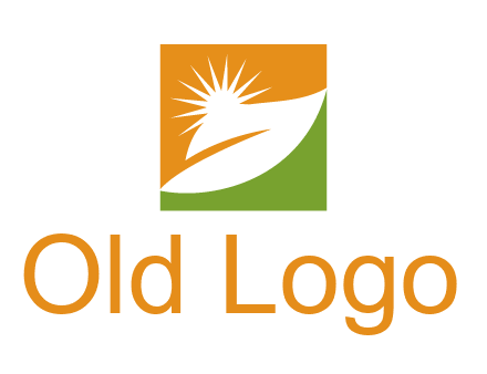 leaf and sun in square environment logo