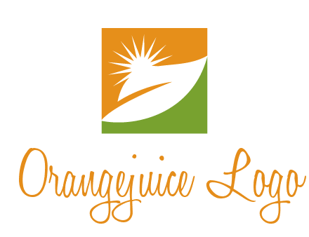 leaf and sun in square environment logo