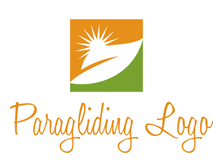 leaf and sun in square environment logo