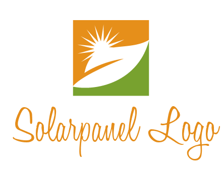 leaf and sun in square environment logo