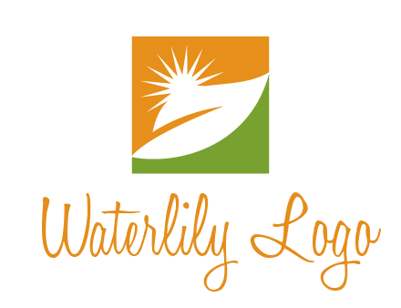leaf and sun in square environment logo