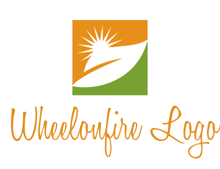 leaf and sun in square environment logo