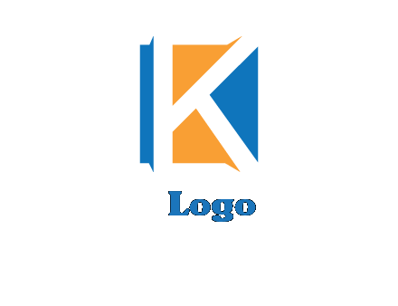 letter k inside square shape logo