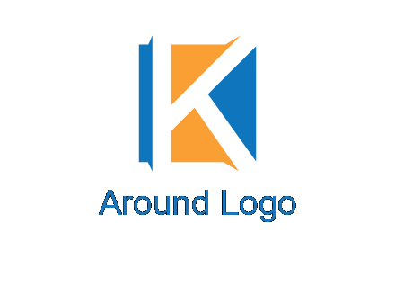 letter k inside square shape logo