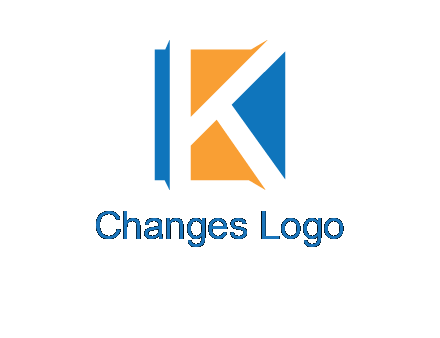 letter k inside square shape logo